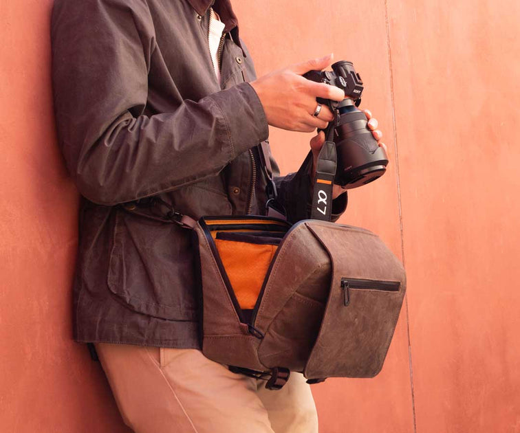 Camera Box leather handbag