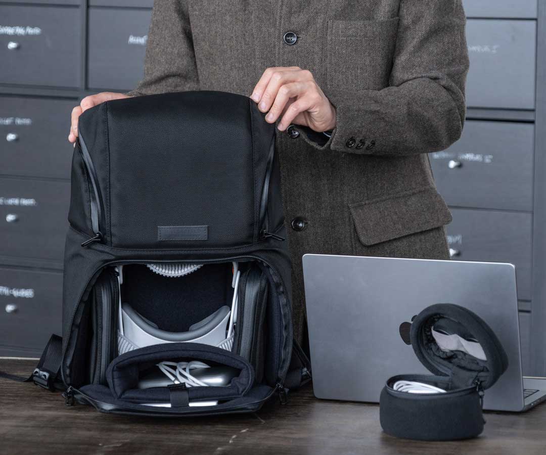 Custom-made backpack for Vision Pro + laptop , keyboard, etc.