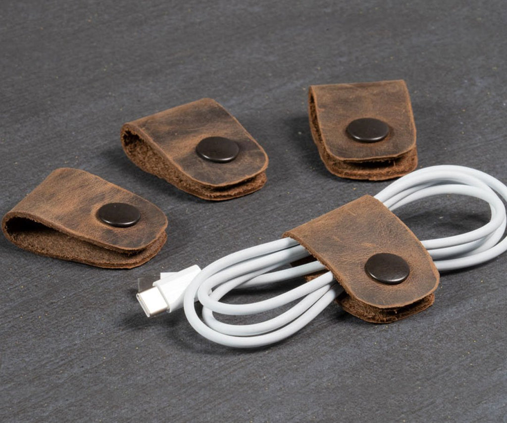 Leather Cord Wrap - Cord Organizers