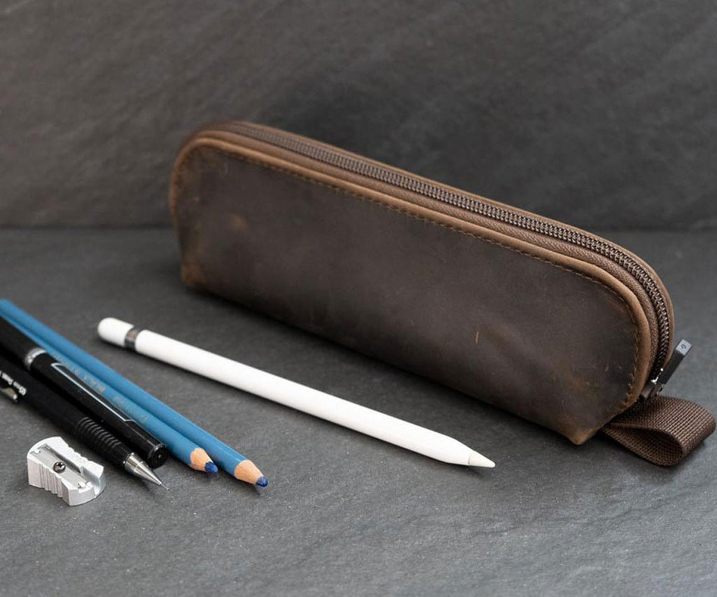 Retro leather thin pencil case-retro Brown(limited quantity while